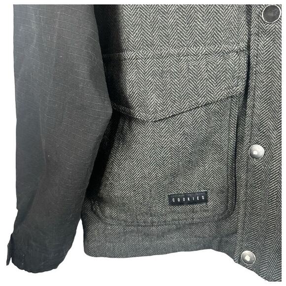 Cookies Designer Streetwear Wool Full Zip Coat Men’s S - Urban Preppy Luxury Y2K - Picture 7 of 16